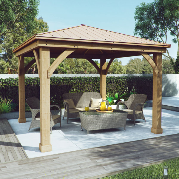 Yardistry 12 Ft. W x 12 Ft. D Solid Wood Patio Gazebo & Reviews